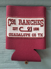 Load image into Gallery viewer, Maroon with Maroon Patch C91 Ranches Koozie
