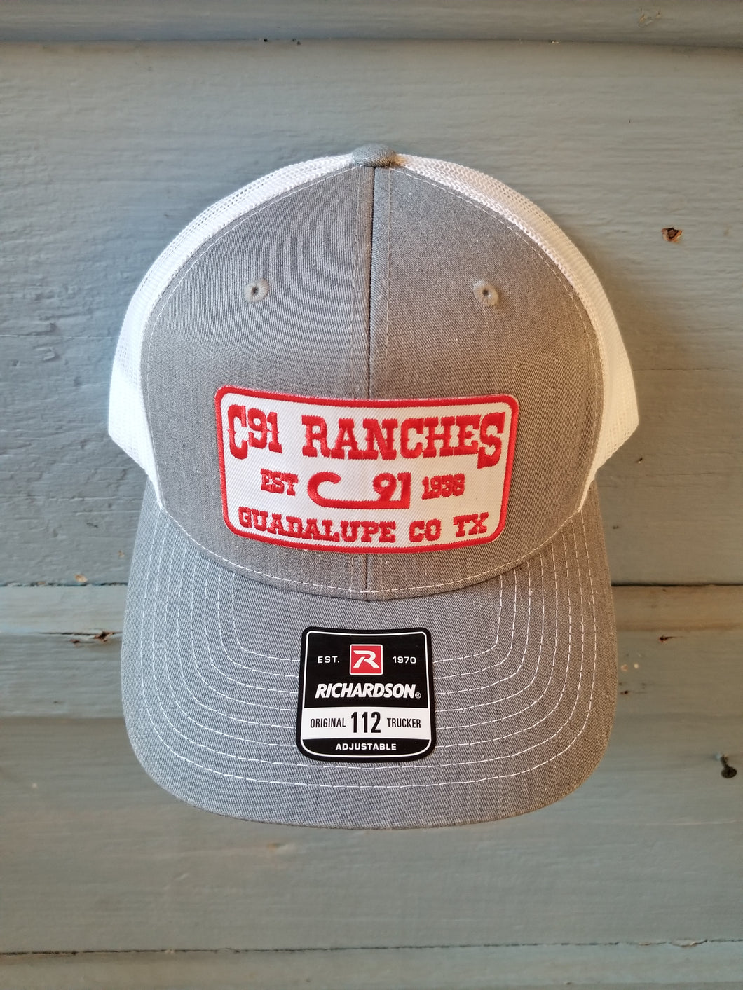 Grey With Red C91 Ranches Baseball Cap